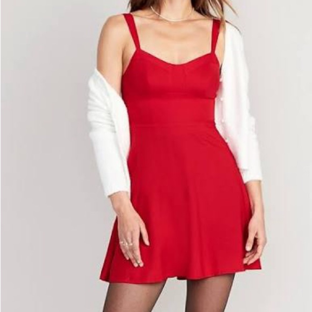 XS Red Sleeveless Dress - old navy
